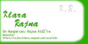 klara rajna business card